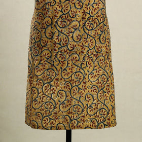 Yellow Kalamkari Block Print Cotton Apron with Pocket