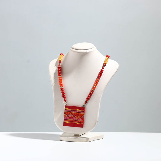 Miniature Handpainted Wooden Necklace with Beads 15