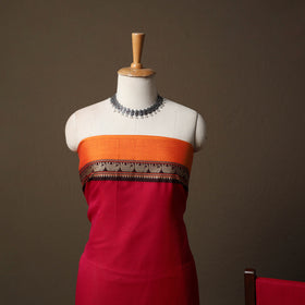 Dharwad Mercerised Cotton 3pc Unstitched Dress Material Suit Set with Woven Border 10