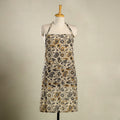 Beige - kalamkari cotton apron with pocket 21 - handcrafted