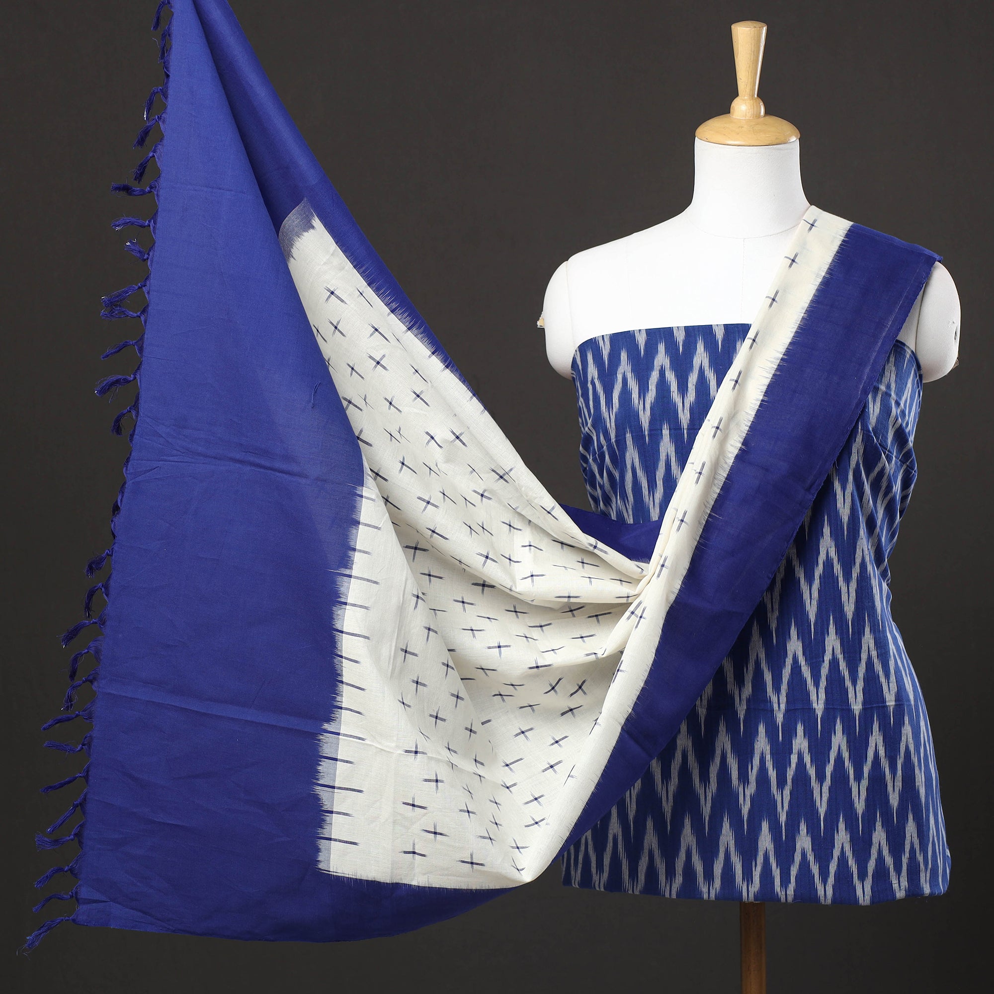 Pochampalli pure ikat cotton dress materials – Grishya