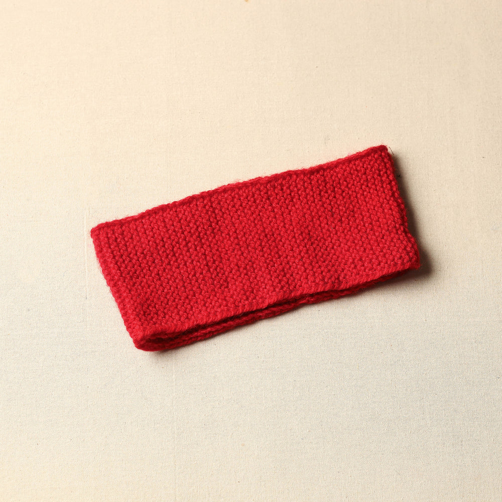 Red - Kumaun Hand Knitted Woolen Warm Headband 43