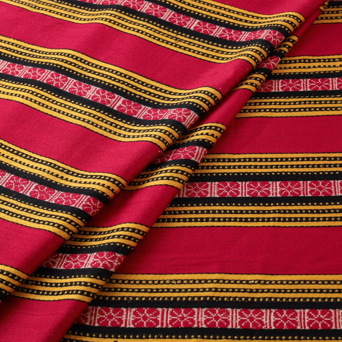 Pure Handwoven Bharashai Mashru Fabric (Width - 21 in) 05