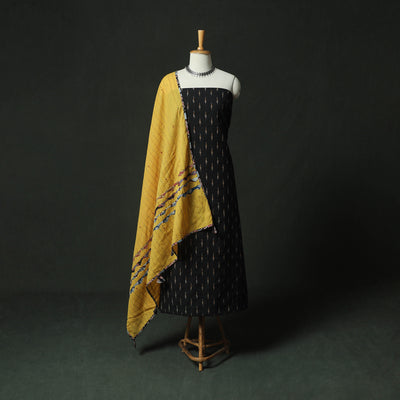 Pochampally Ikat Weave Cotton 2pc Unstitched Dress Material Kurta Set 09
