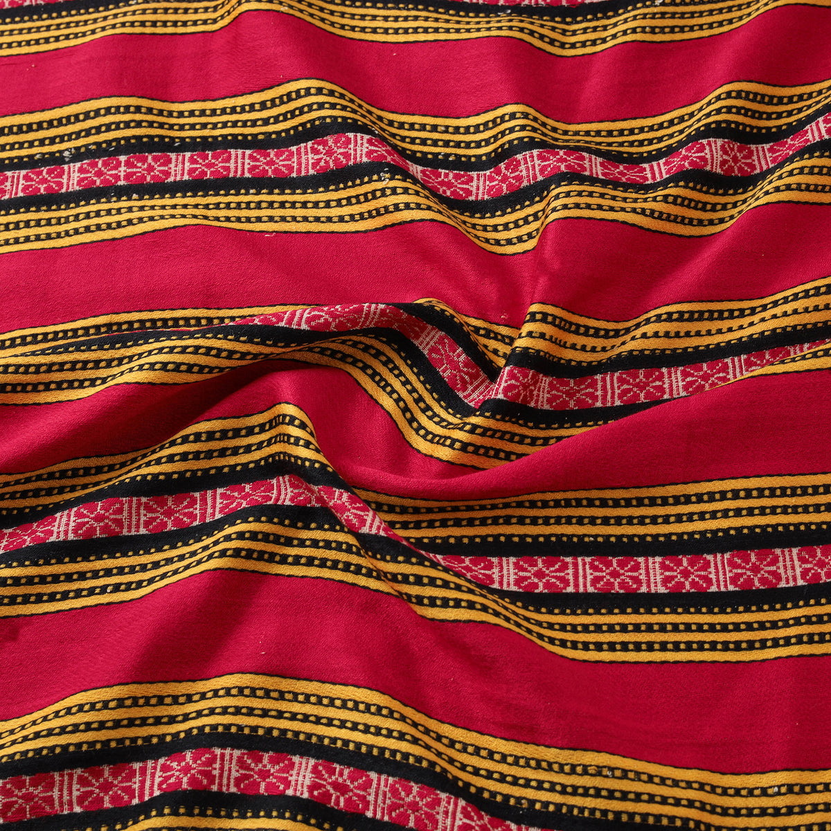 Pure Handwoven Bharashai Mashru Fabric (Width - 21 in) 05