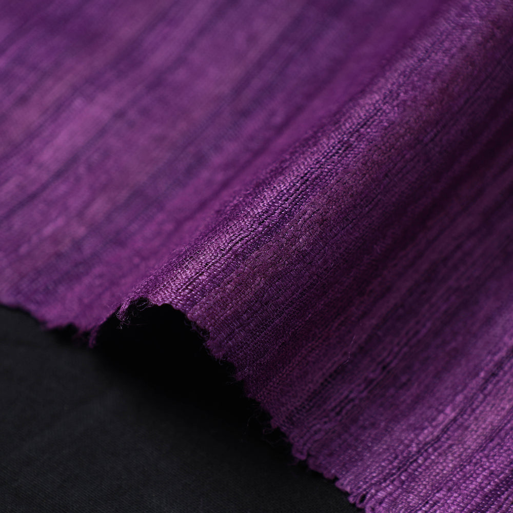 Purple - Bhagalpuri Handwoven Pure Desi Tussar Silk Fabric 04