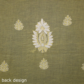 Yellow 2pc Kota Doria Cotton Lucknow Chikankari Dress Material 