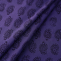 Purple - Natural Dyed Bagh Block Print Mul Cotton Fabric 06