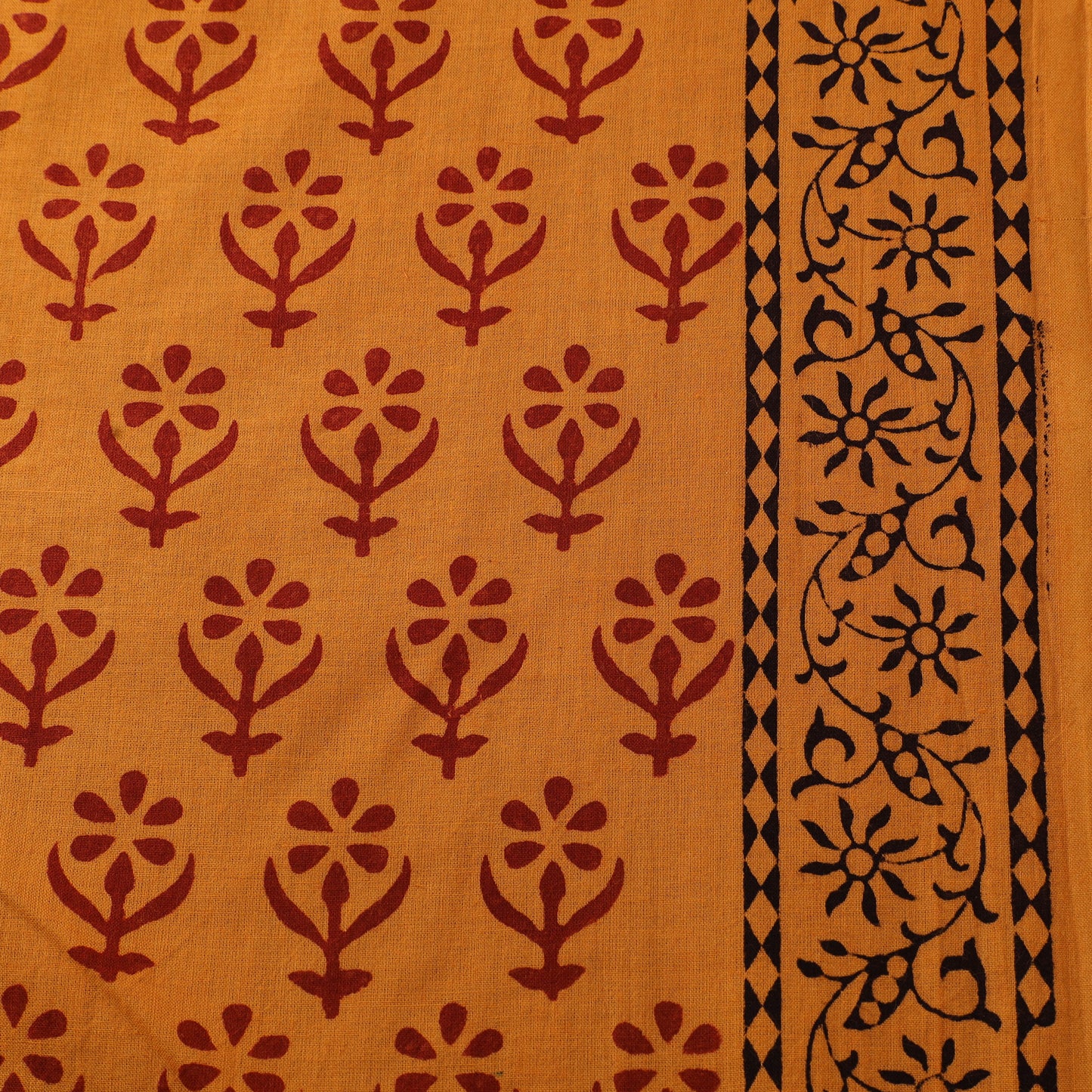 Bagh Hand Block Print Natural Dyed Cotton Fabric 07