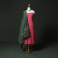 Pochampally Ikat Weave Cotton 2pc Unstitched Dress Material Kurta Set 10