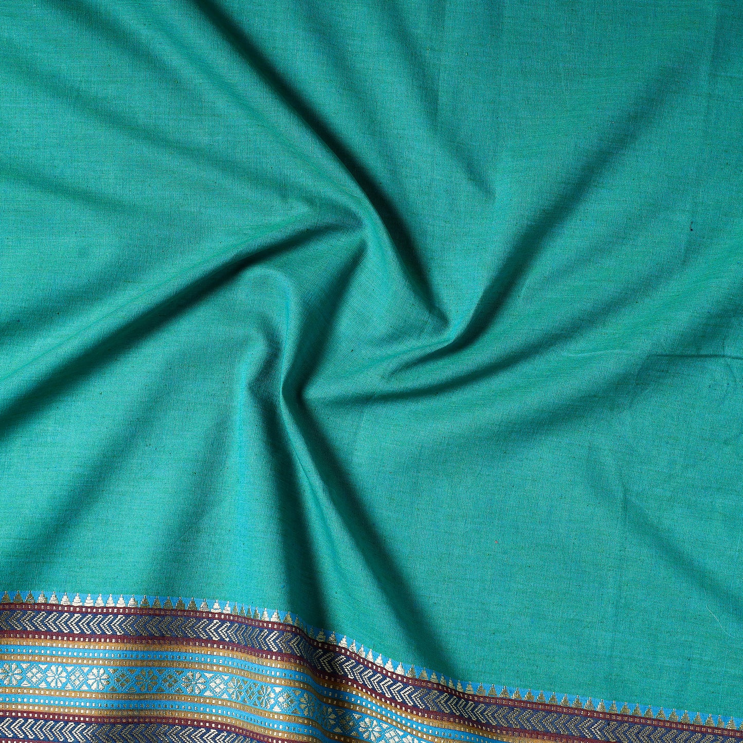 Blue - Kanchipuram Cotton Precut Fabric (1.2 Meter)