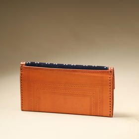 Orange Handcrafted Kutch Jat Embroidery Leather Wallet