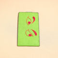Green Handcrafted Embroidered Felt Mobile Pouch 