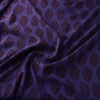 Purple - Natural Dyed Bagh Block Print Mul Cotton Fabric 08