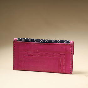 Pink Handcrafted Kutchi Jat Embroidery Leather Wallet