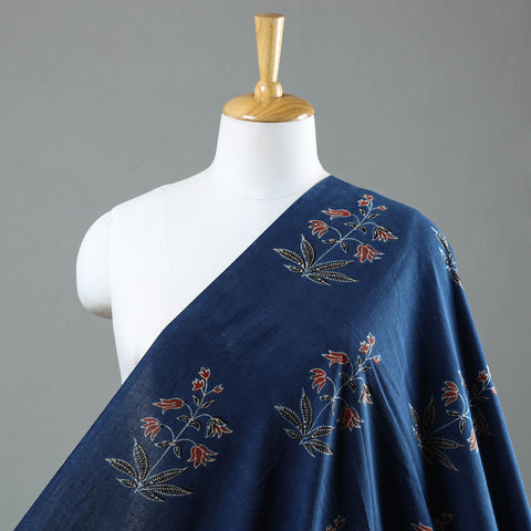 Blue - Natural Dyed Cotton Ajrakh Print Fabric 56