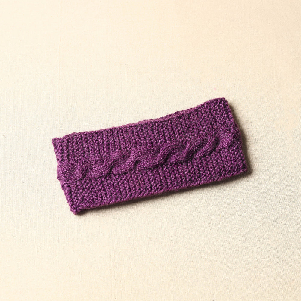 Purple - Kumaun Hand Knitted Woolen Warm Headband 46