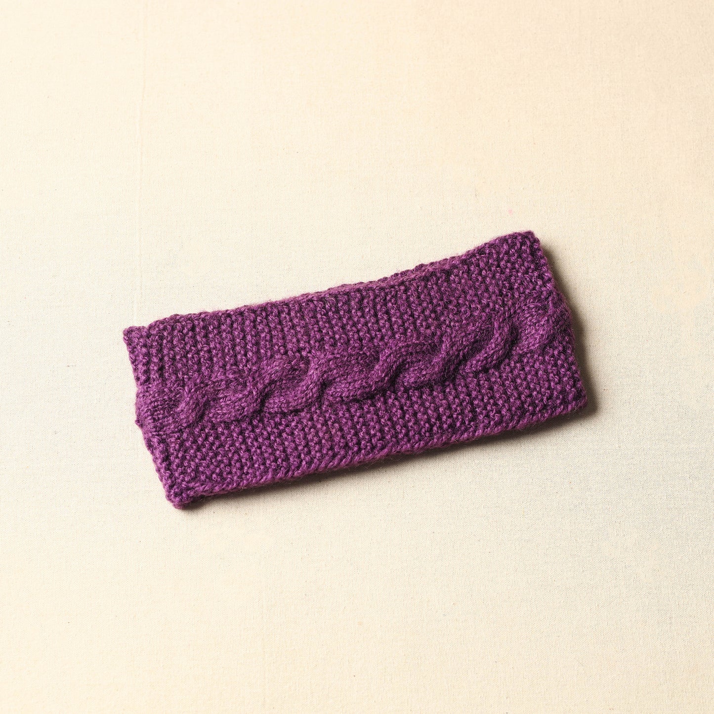 Purple - Kumaun Hand Knitted Woolen Warm Headband 46