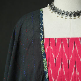 Pochampally Ikat Weave Cotton 2pc Unstitched Dress Material Kurta Set 11