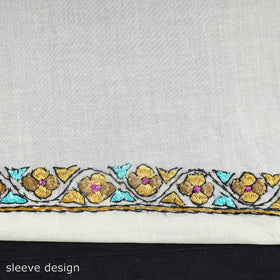 Light yellow - kashida hand embroidery cotton unstitched