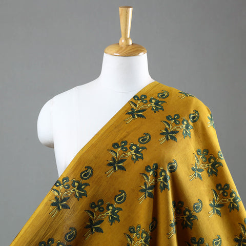 Yellow - Natural Dyed Cotton Ajrakh Print Fabric 57