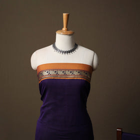 Dharwad Mercerised Cotton 3pc Unstitched Dress Material Suit Set with Woven Border 13