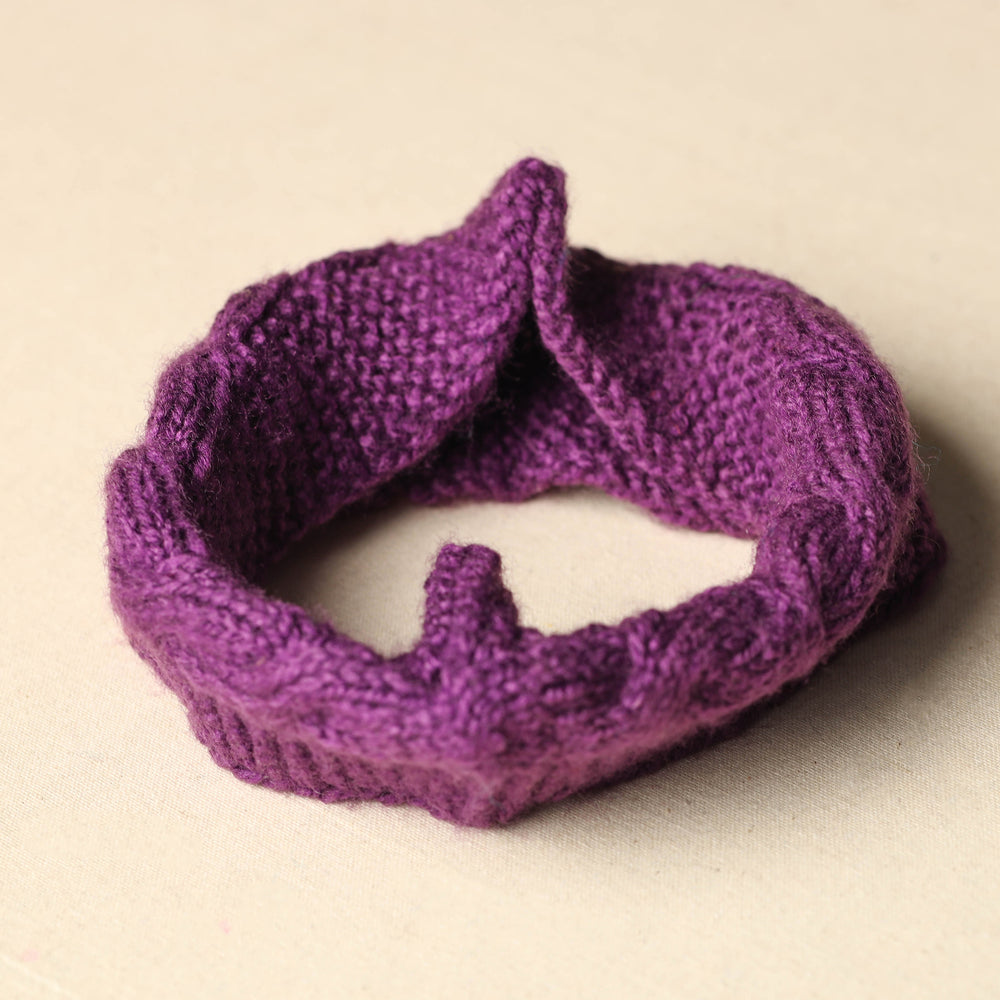 Purple - Kumaun Hand Knitted Woolen Warm Headband 46