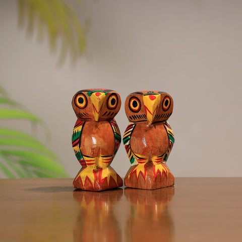 King & Queen - Traditional Burdwan Wood Craft Handpainted Sculpture (Tiny, Set of 2) 36