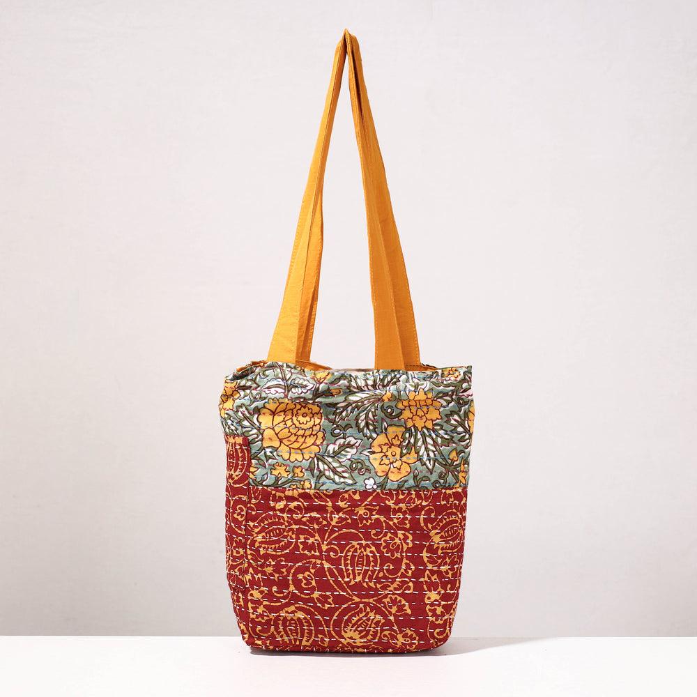 kantha block print shoulder bag