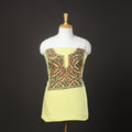 Yellow - kashida hand embroidery cotton unstitched kurta