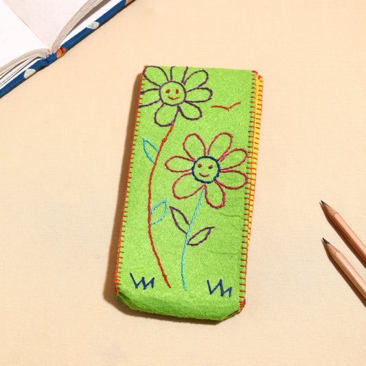 Embroidered Felt Pencil Pouch
