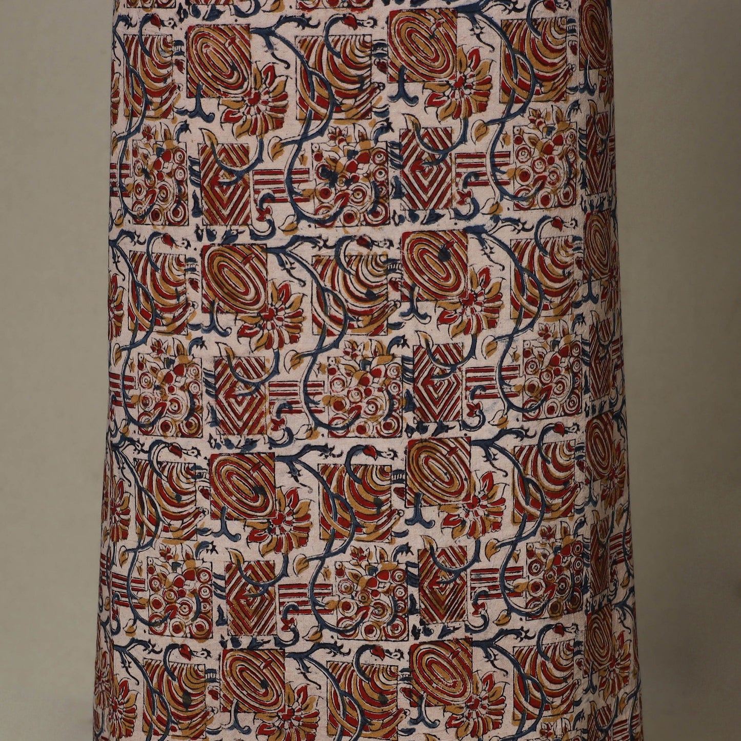 Beige - 2pc pedana cotton unstitched kalamkari dress