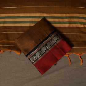 Dharwad Mercerised Cotton 3pc Unstitched Dress Material Suit Set with Woven Border 14