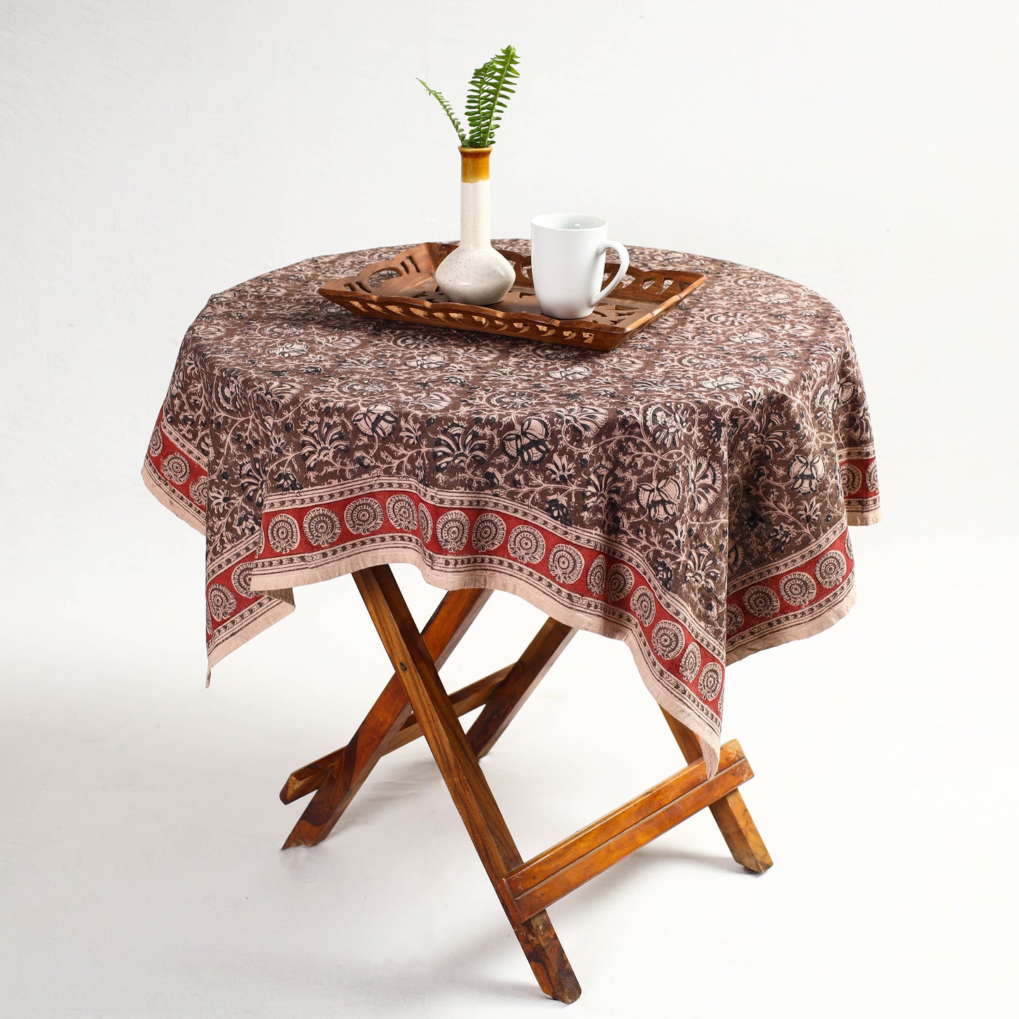 kalamkari block printed table cover