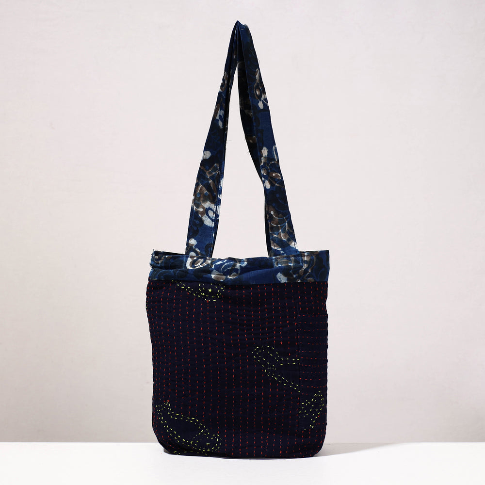 kantha block print shoulder bag