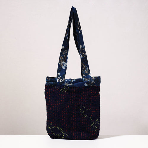 kantha block print shoulder bag