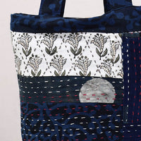 kantha block print shopping bag