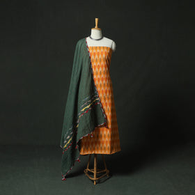 Pochampally Ikat Weave Cotton 2pc Unstitched Dress Material Kurta Set 13