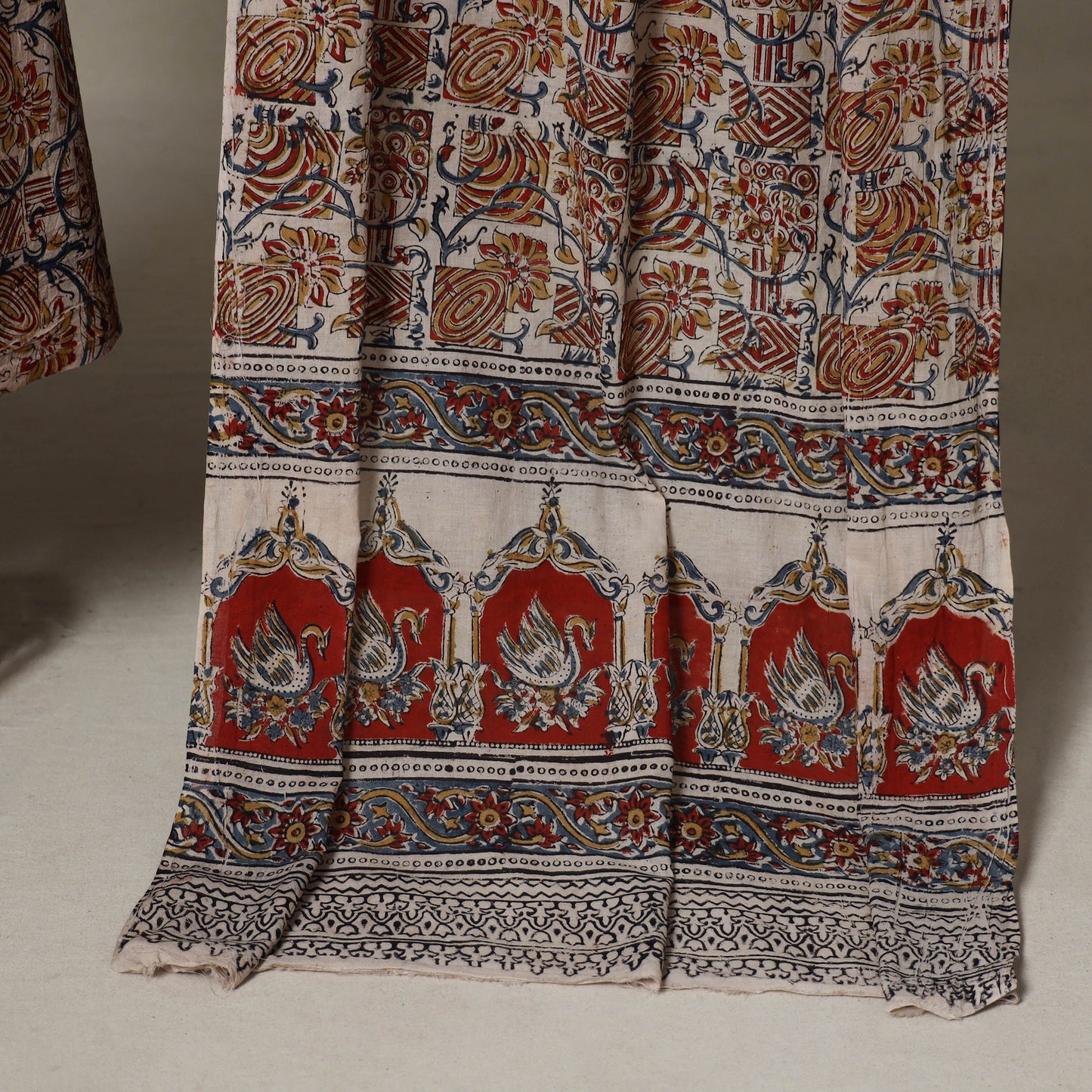 Beige - 2pc pedana cotton unstitched kalamkari dress