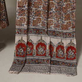 Beige - 2pc pedana cotton unstitched kalamkari dress