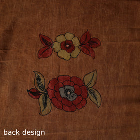 Handpainted Srikalahasti Pen Work Kalamkari Natural Dyed Bangalore Silk 2pc Unstitched Dress Material Kurta Set 31