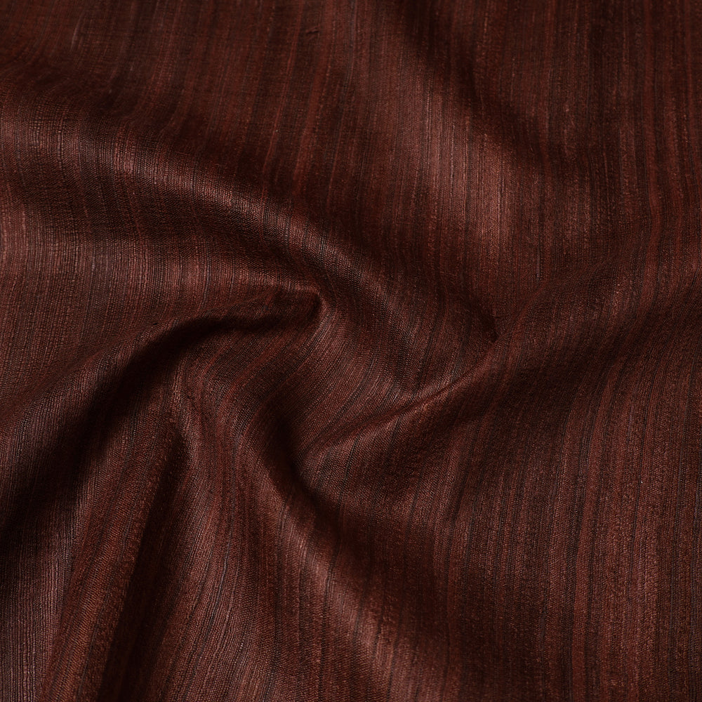 Brown - Bhagalpuri Handwoven Pure Desi Tussar Silk Fabric 09