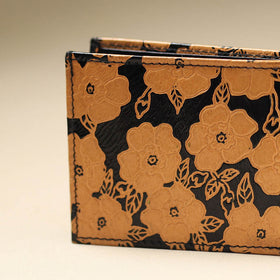 Yellow Handcrafted Embossed Leather Wallet for Men