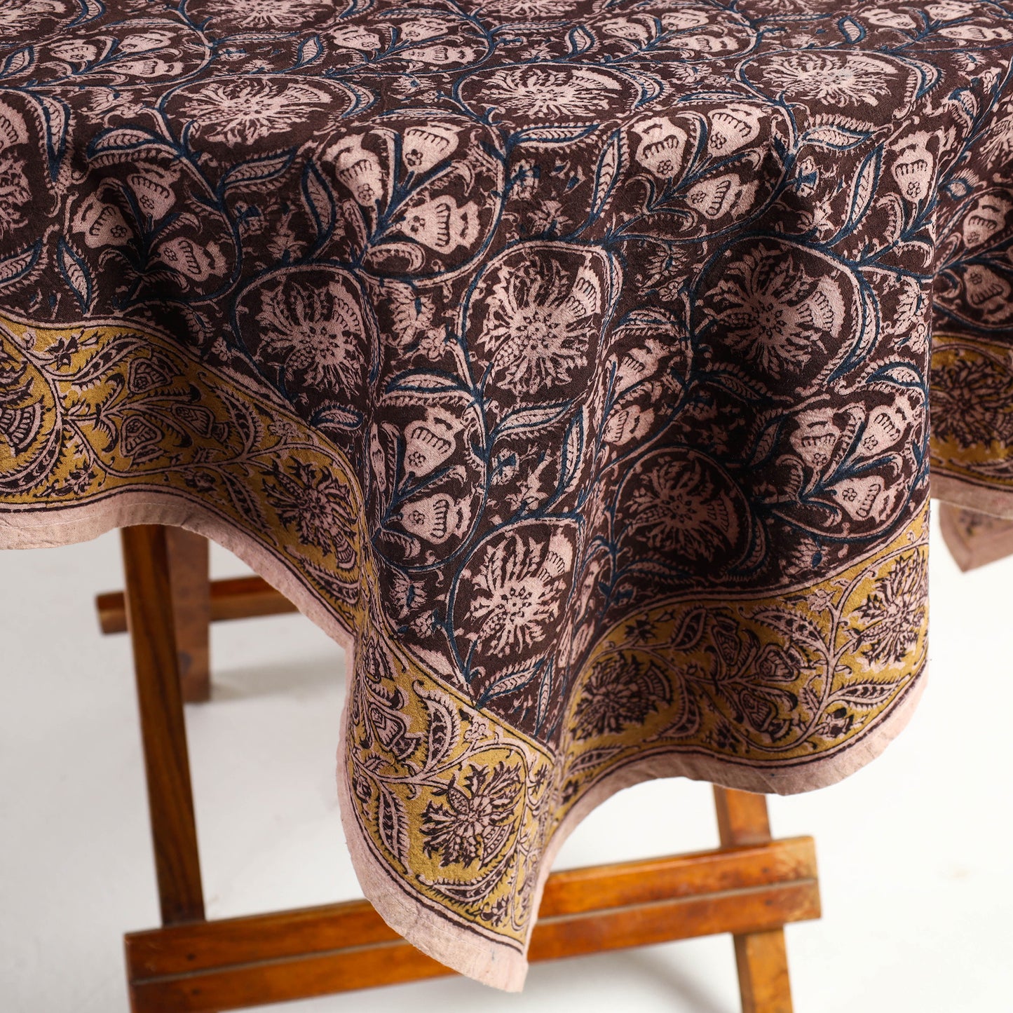 kalamkari block printed table cover