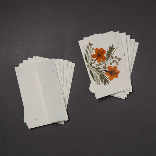 Flower Art Handmade Paper Greeting Cards (Set of 6)