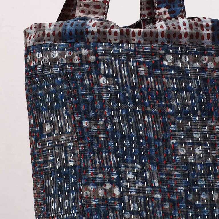 kantha block print shoulder bag