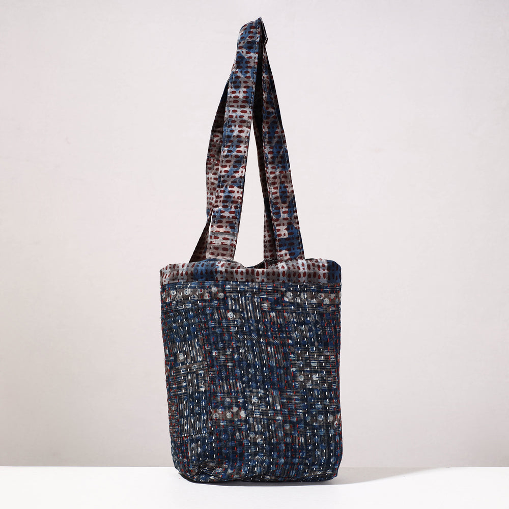 kantha block print shoulder bag