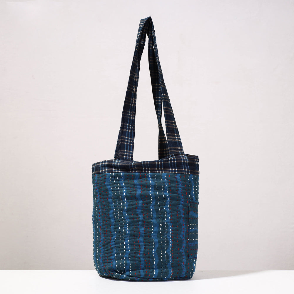 kantha block print shoulder bag