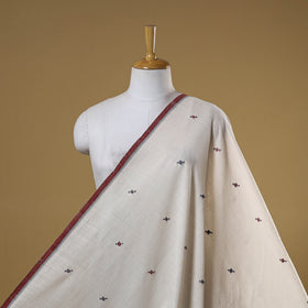 White - handspun handloom natural dyed cotton buti