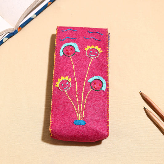Embroidered Felt Pencil Pouch
